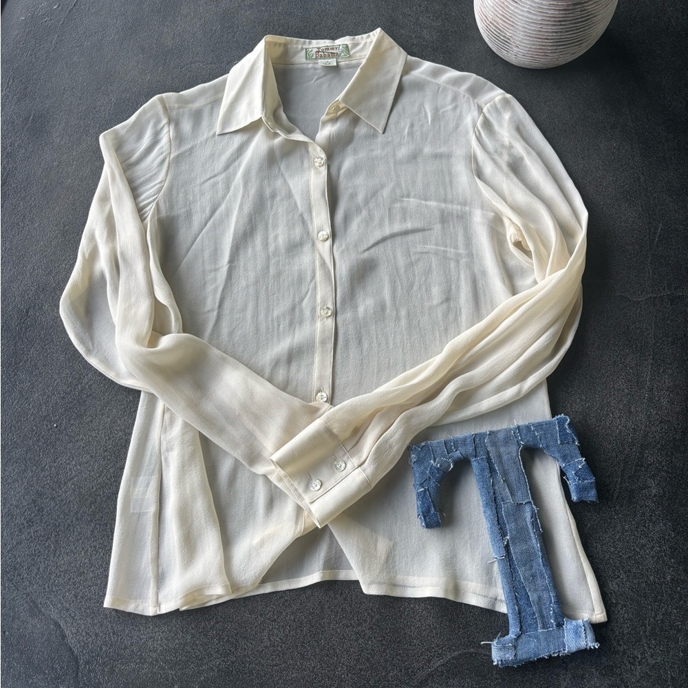 🌺 Vintage Tommy Bahama Sheer Blouse | Resort Vibes | Size M